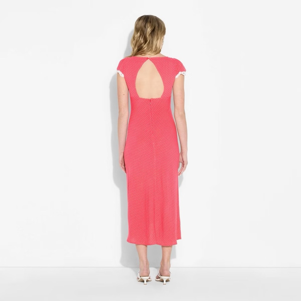 Women's Flutter Cap Sleeve Maxi A-Line Dress